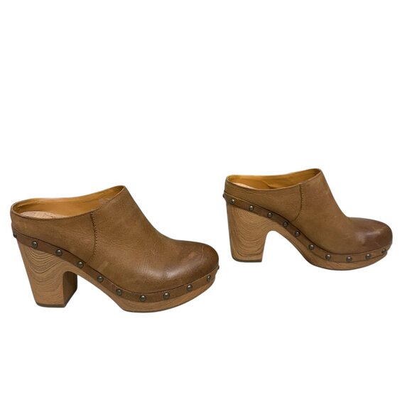 Kork-Ease Womens Demi Leather Platform Slip On Clogs mules Size 6 Boho Retro‎ - Picture 1 of 10